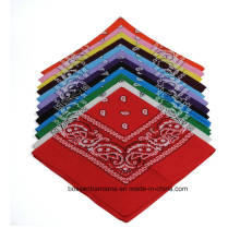 OEM Produce Customized Logo Impreso Promocional Algodón Paisley Bandana Headwrap